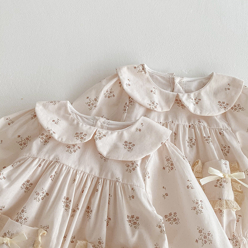 Body/ Vestido Infantil Bolsinhos Florzinhas