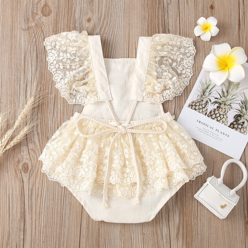 Body Infantil Feminino Floral Rendinha