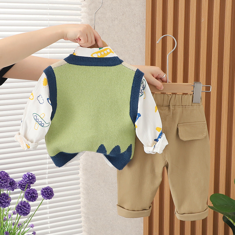 Conjunto Infantil Masculino 3 Peças Colete Menininho