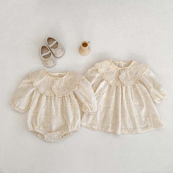 Body/ Vestido Infantil Lese Floral