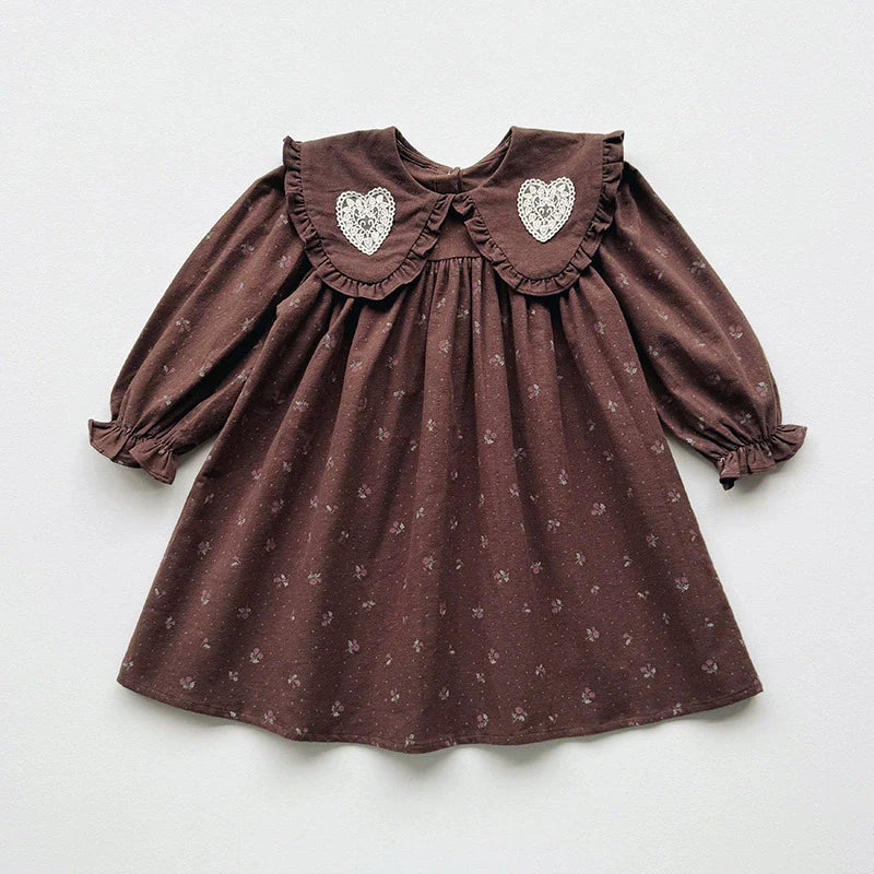 Vestido Infantil Gola Corações