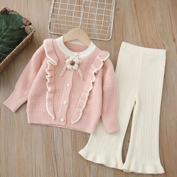 Conjunto Infantil De Tricô Florzinha