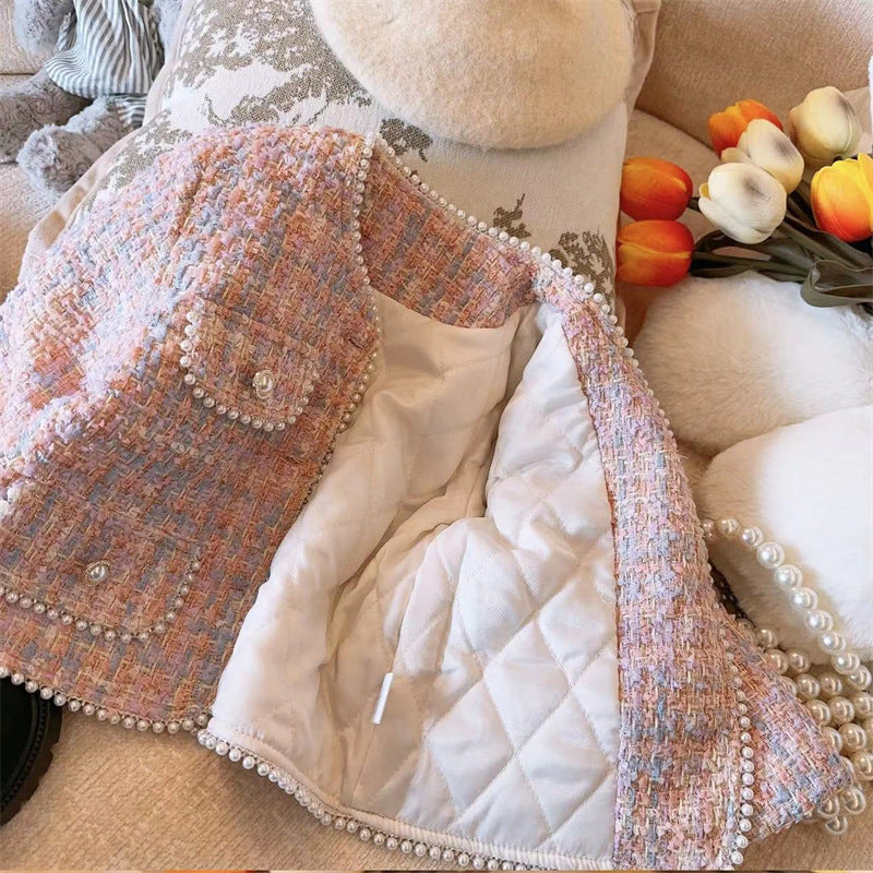 Conjunto Infantil Feminino Tweed Pérolas
