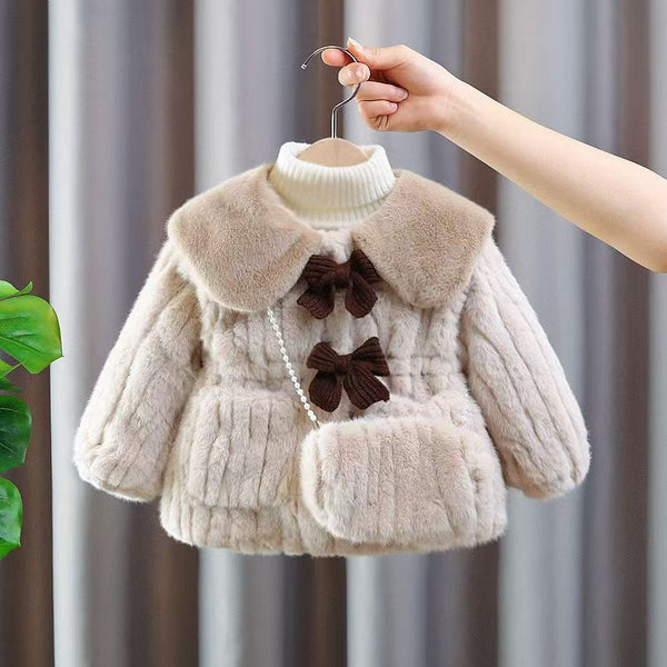 Casaco Infantil Feminino Plush Inverno Lacinhos