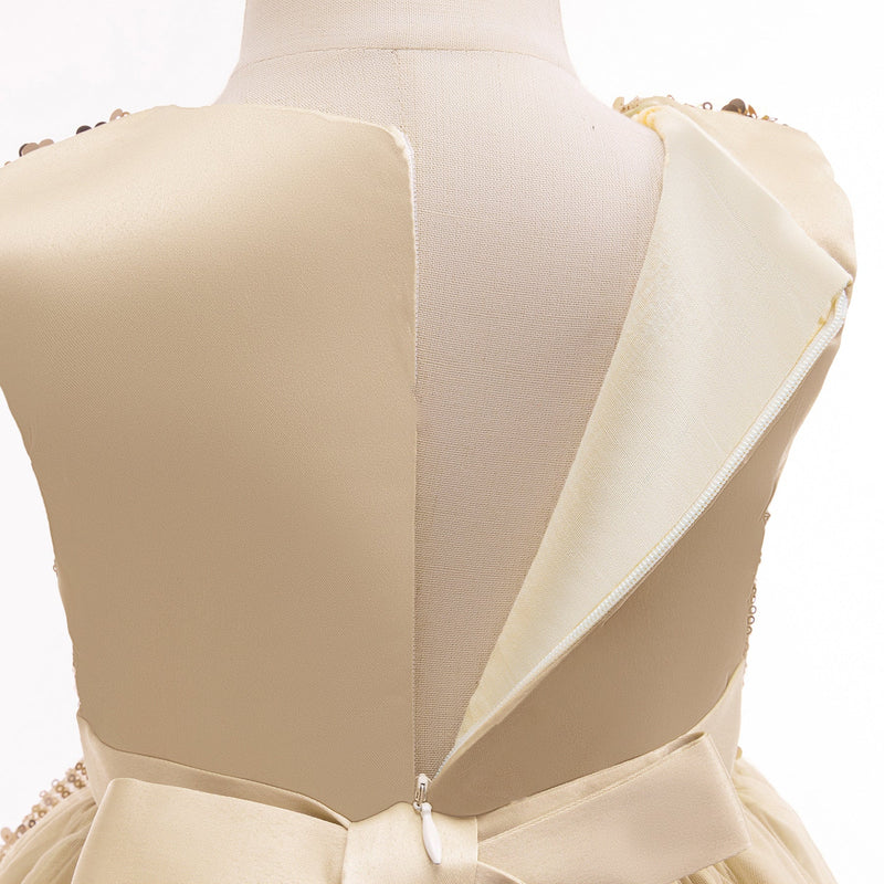 Vestido Infantil de Festa Lantejoulas Lacinho