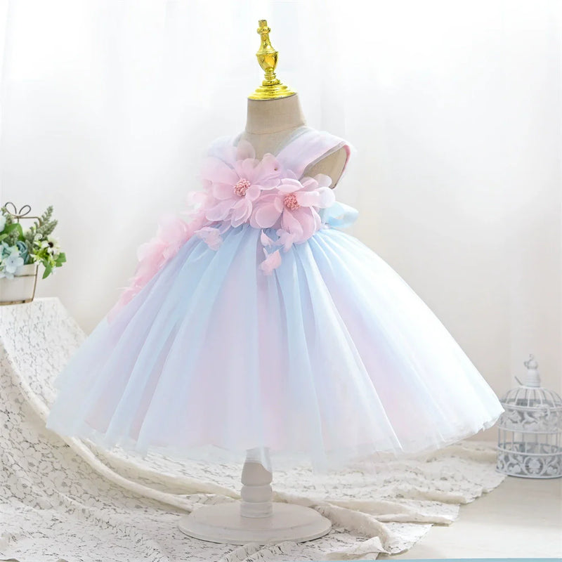 Vestido de Festa Tule Flores