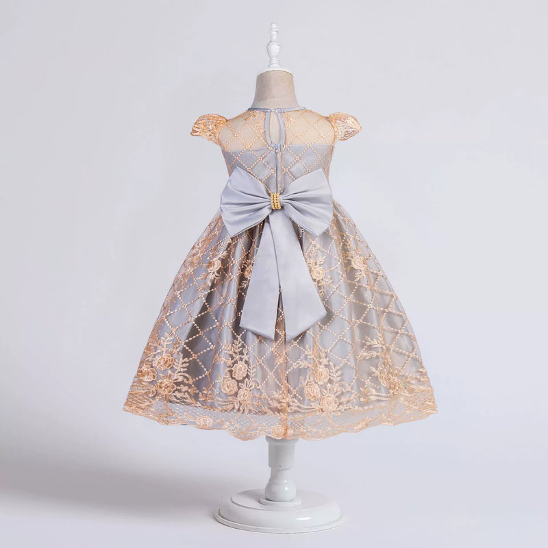 Vestido Festa Infantil Rendado Floral