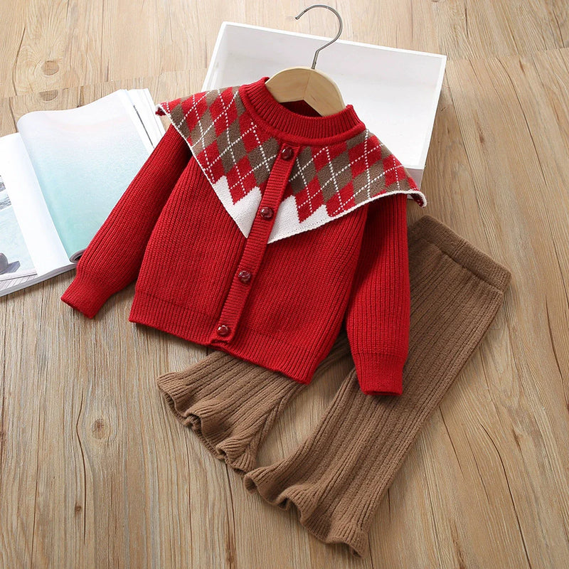 Conjunto Infantil Tricô Golinha Xadrez