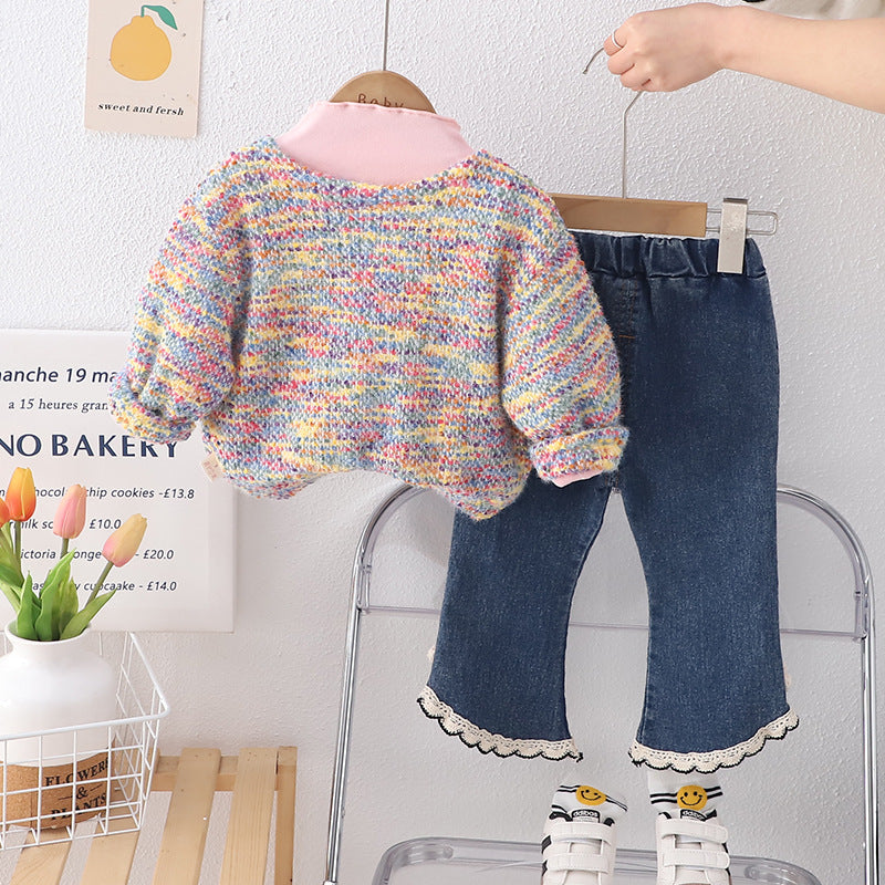 Conjunto Infantil Feminino Tweed 3 Peças Uvinha