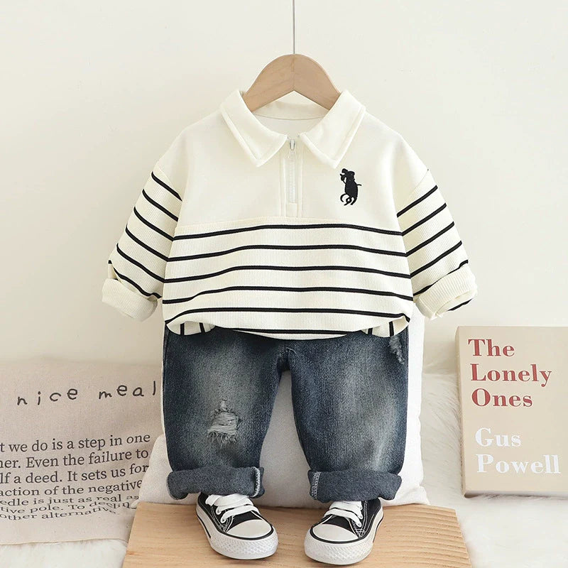 Conjunto Infantil Masculino Jeans e Lístras