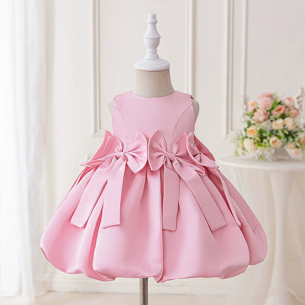 Vestido De Festa Infantil Laços Costa Trançadinha