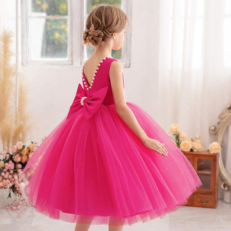 Vestido Infantil De Festa Pérolas