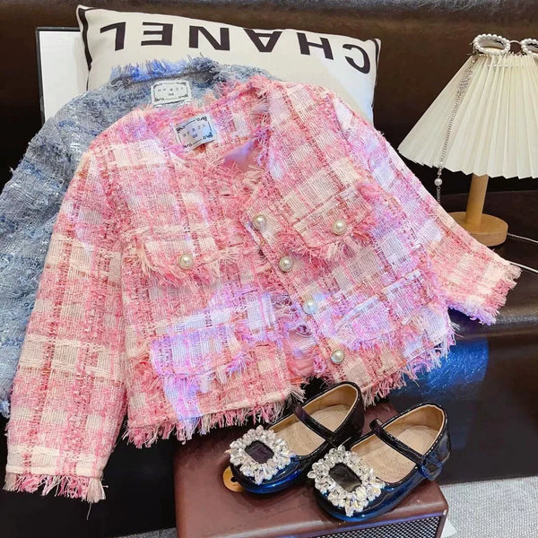 Casaco Infantil Feminino Tweed Botões