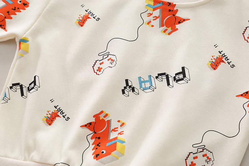 Conjunto Infantil Masculino Jardineira Dinossauro
