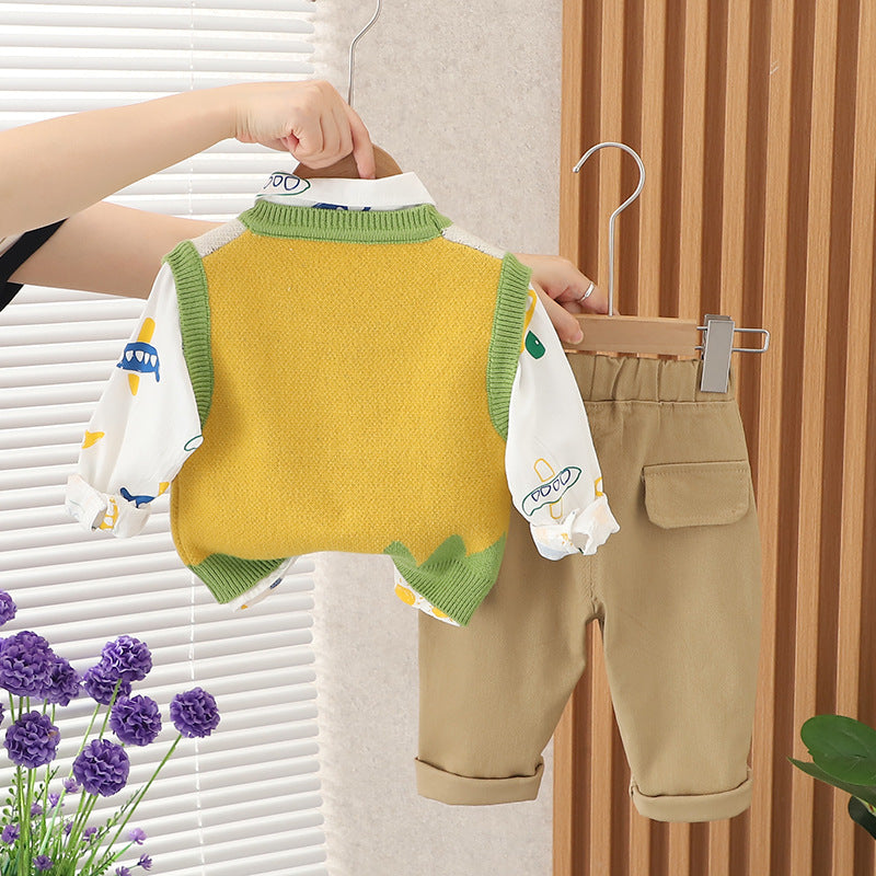 Conjunto Infantil Masculino 3 Peças Colete Menininho