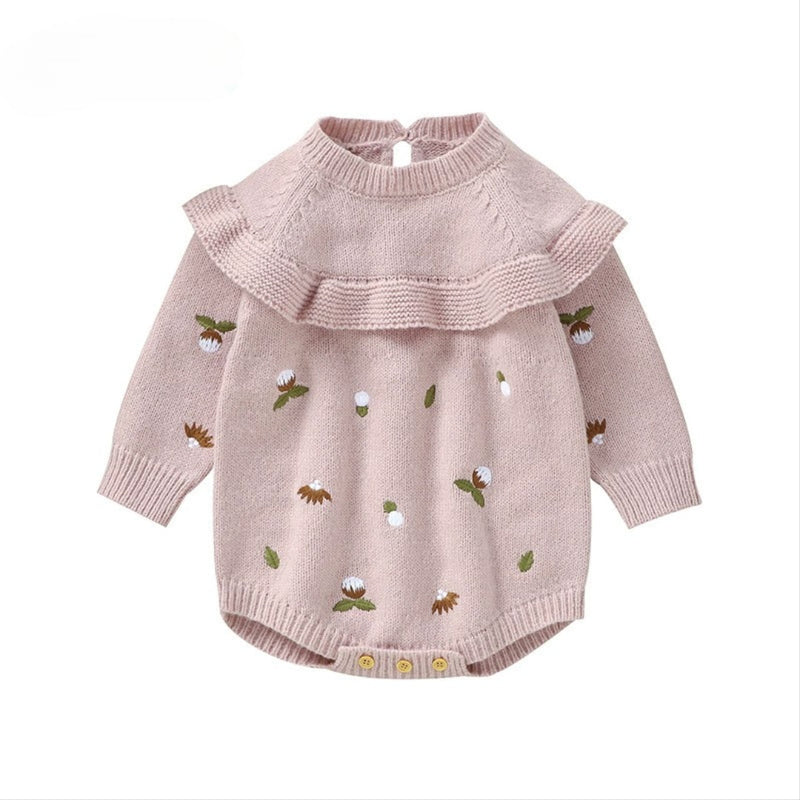 Body Infantil de Tricô Florzinhas