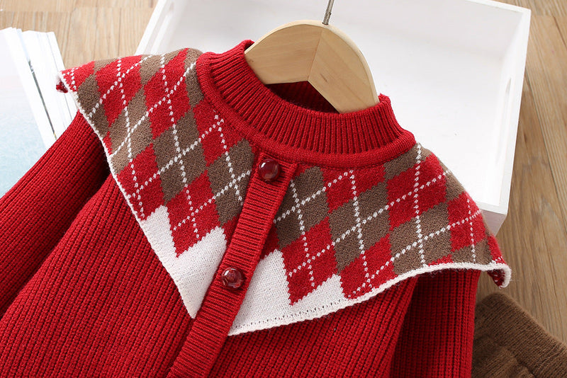 Conjunto Infantil Tricô Golinha Xadrez