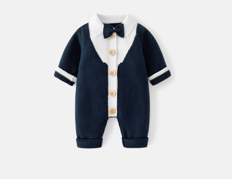 Macacão Infantil Tricô Gravatinha