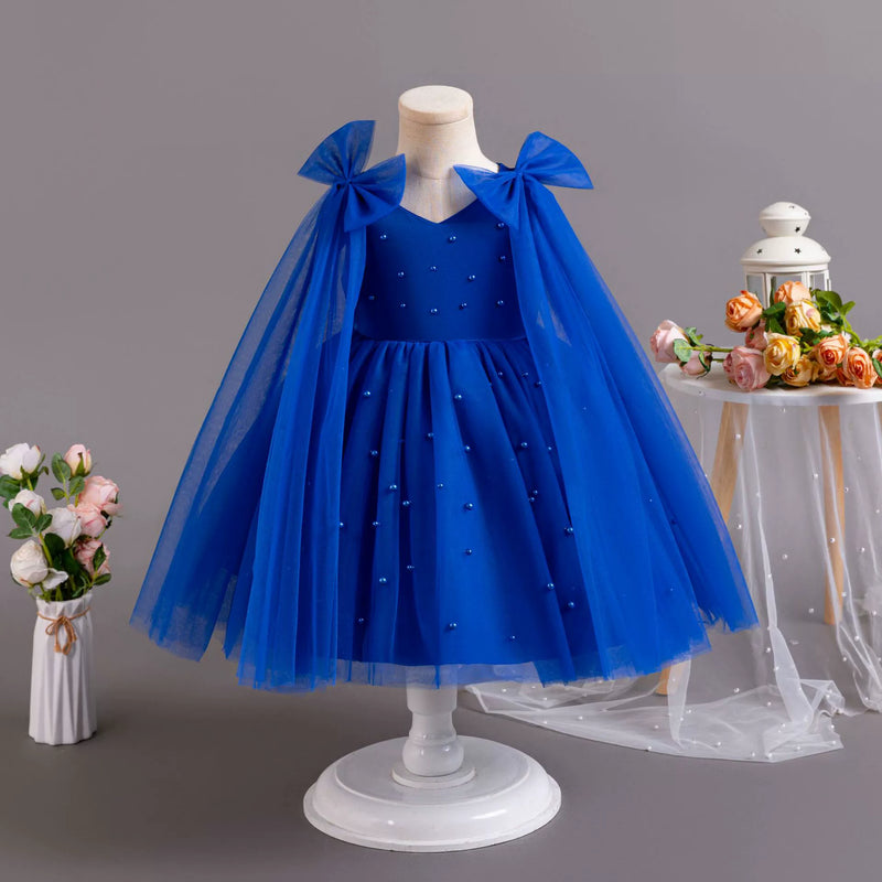 Vestido De Festa Pérolas e Alça Tule