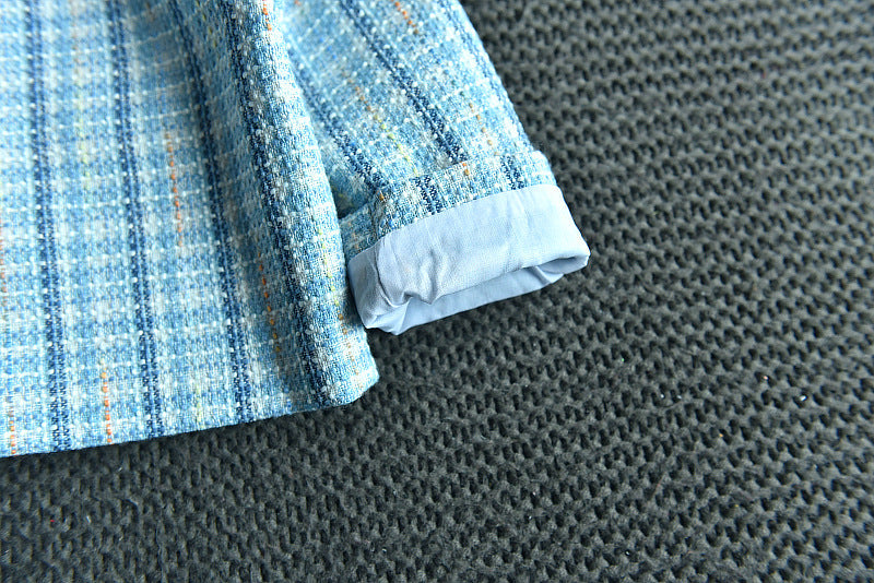 Conjunto Infantil Feminino Tweed Azul