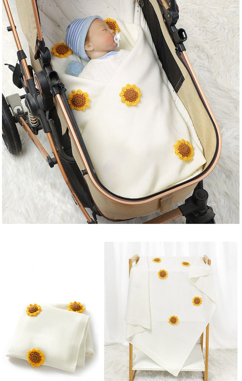 Manta Infantil de Tricô Girassol