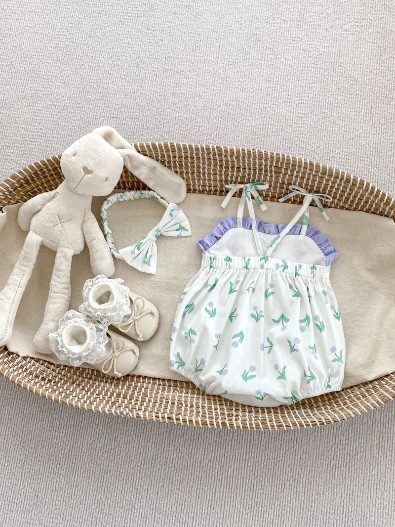 Body Infantil Feminino Verão Tulipas