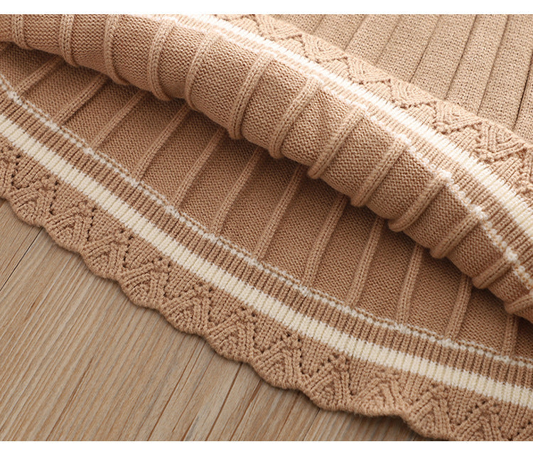 Conjunto Feminino Tricô Lacinho e Sainha