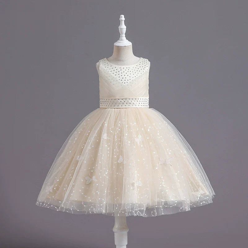 Vestido Infantil De Festa Strass Borboletinhas