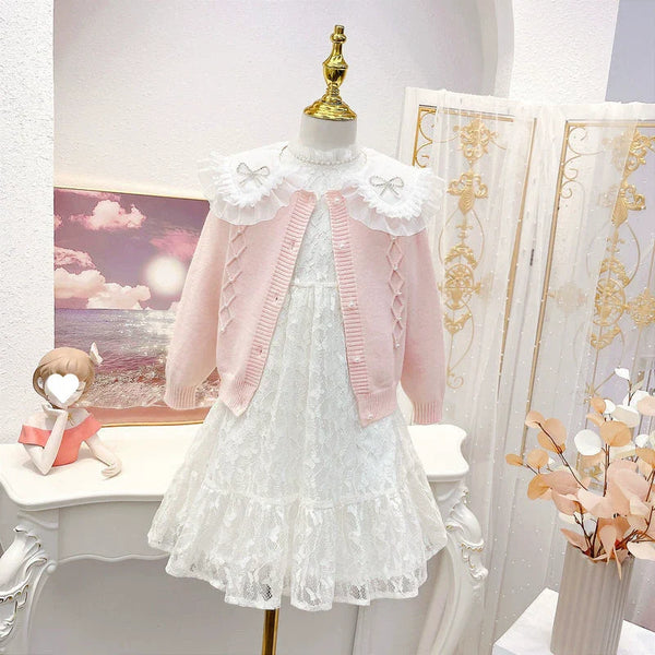 Conjunto Infantil Feminino Rendado Lacinhos