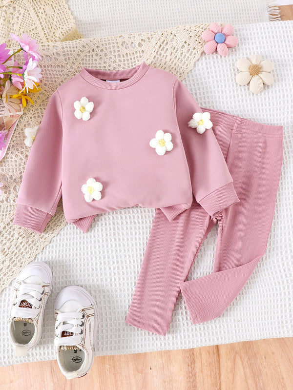 Conjunto Infantil Rosa Florzinhas