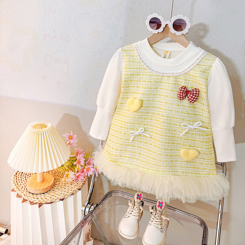 Vestido Infantil Corações e Lacinhos