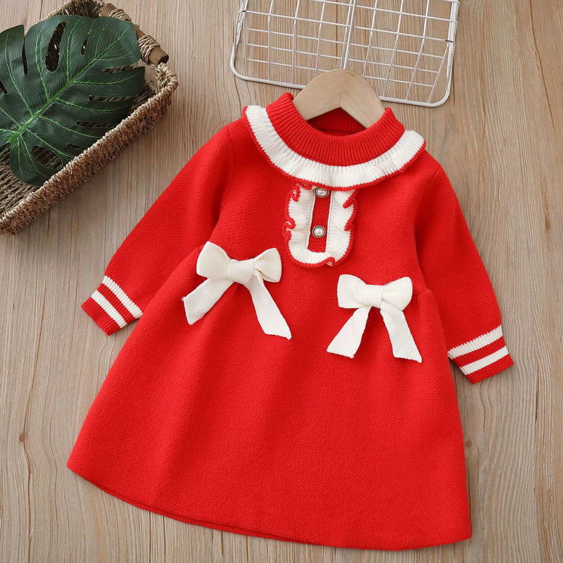 Vestido Infantil Tricô Lacinhos