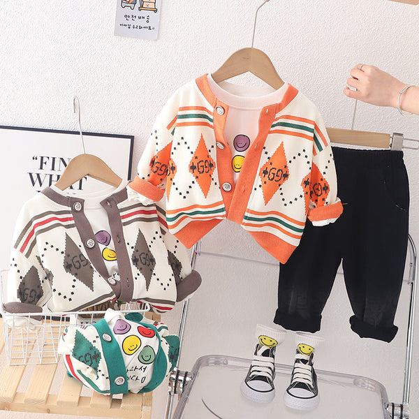 Conjunto Infantil Masculino Inverno 3 Peças Smilley
