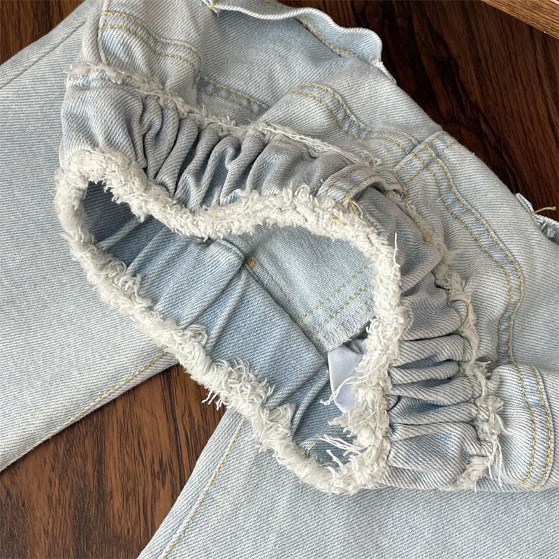 Conjunto Infantil Feminino Rendado e Jeans