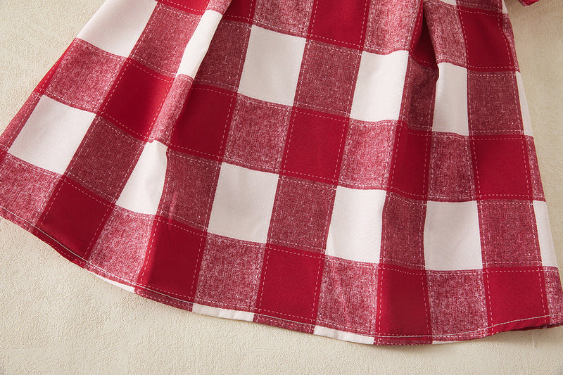 Vestido Infantil Xadrez Cerejinhas