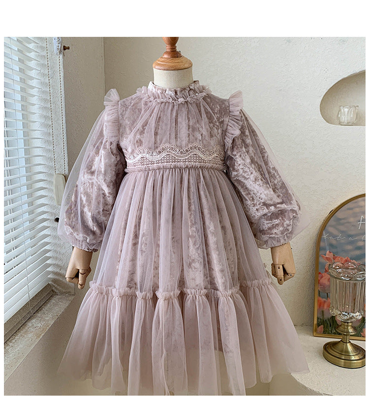 Vestido Infantil Rendado Com Tule