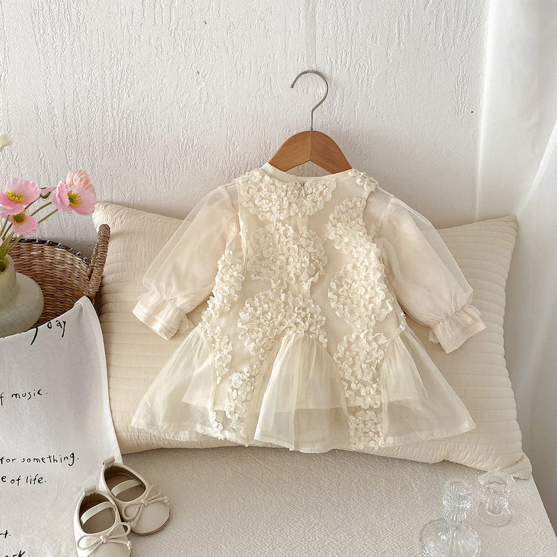 Conjunto Vestido Infantil Tule Flores