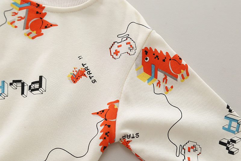 Conjunto Infantil Masculino Jardineira Dinossauro