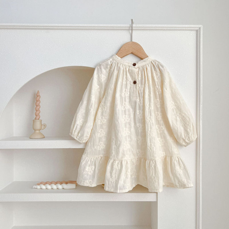 Vestido Infantil Floral Manga Longa
