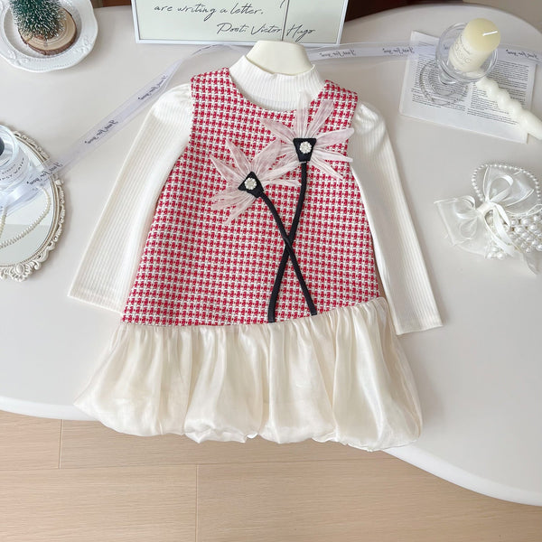 Conjunto Infantil Xadrez Florzinha + Blusa