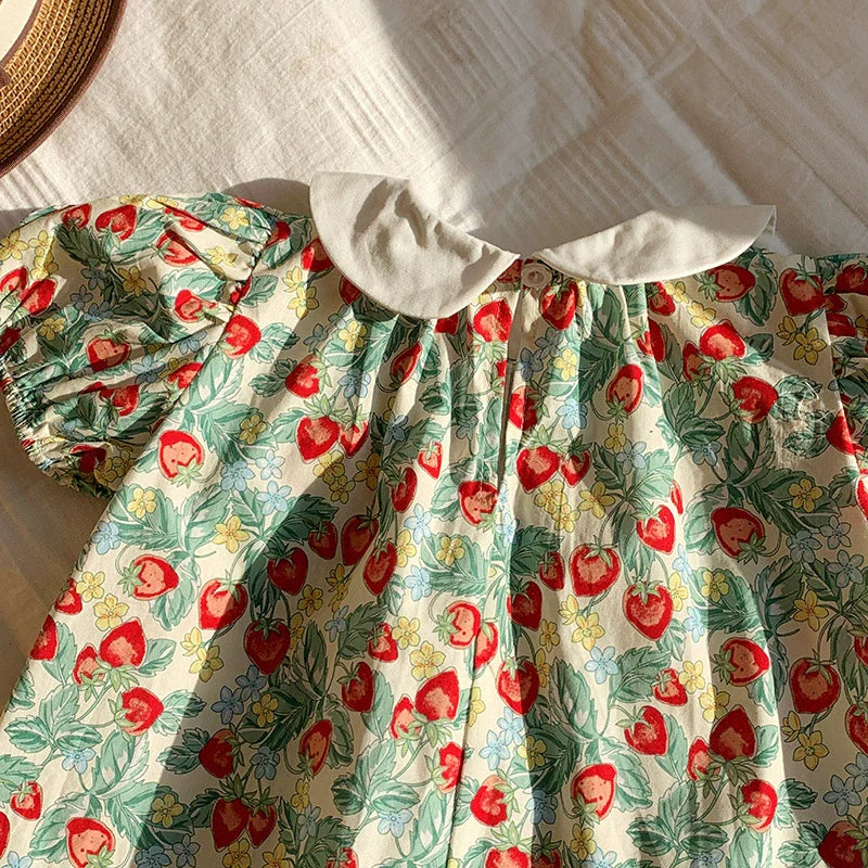 Vestido Infantil Delicadinho Morangos
