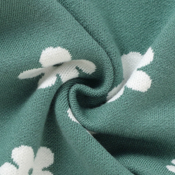 Macacão Infantil Tricô Florzinhas