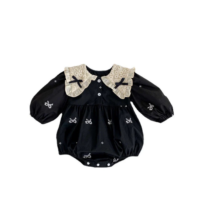 Body/ Vestido Infantil Preto Lacinhos