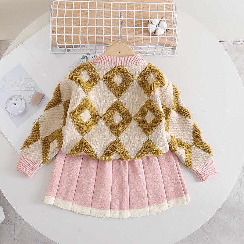 Conjunto Infantil Feminino Florzinhas Plíssado