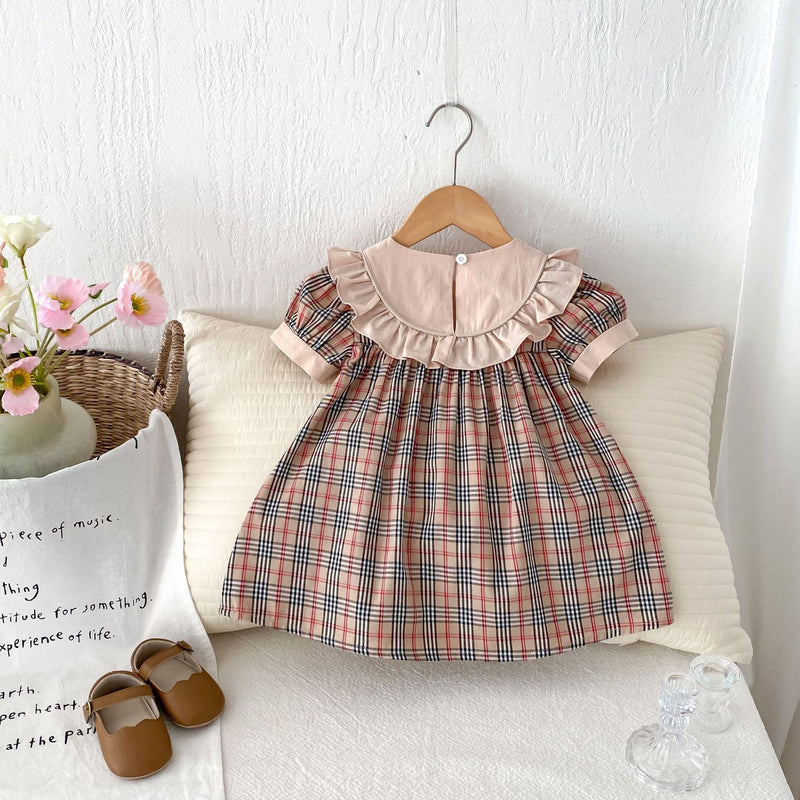 Vestido Infantil Xadrez Ursinho