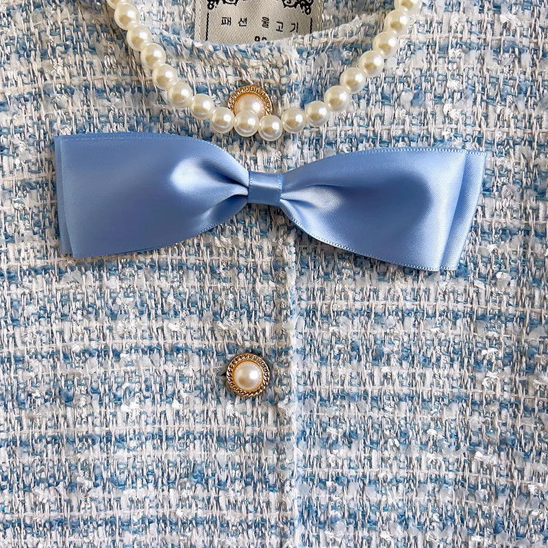 Conjunto Infantil Feminino Azul Tweed