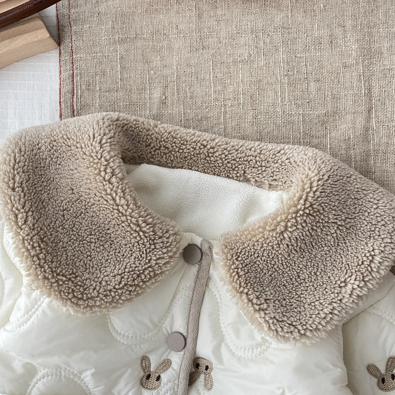 Casaco Infantil Gola Plush Coelhinhos