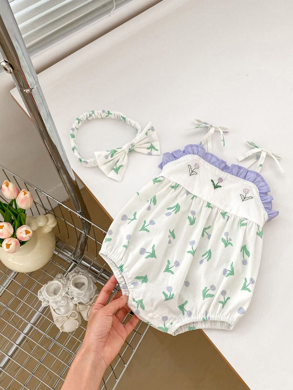 Body Infantil Feminino Verão Tulipas