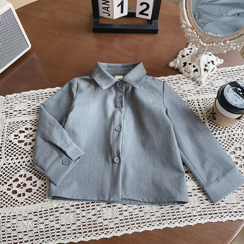 Conjunto Infantil Tricô Feminino Cinza Florzinha