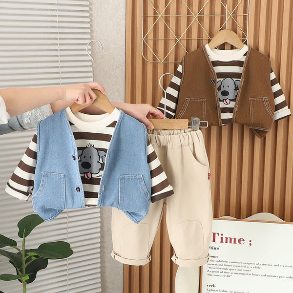 Conjunto Infantil Lístras + Colete 3 Peças